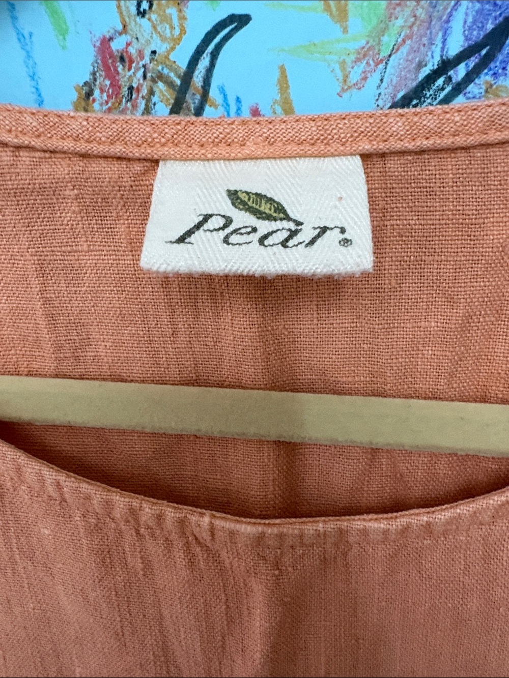 Rust Melba Linen Tunic Dress with Floral Print - Picture 2 of 2